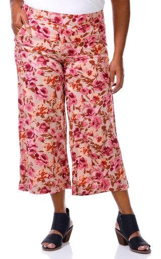 Thumbnail 1: BUNULU Bunulu Womens Print Wide Leg Pull On Pants 