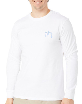 Thumbnail 1: Guy Harvey Guy Harvey Mens Long Sleeve Blue Hawaiian Tee 