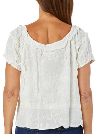 Thumbnail 2: Dear John Women's Jacquard Floral Peasant Top 