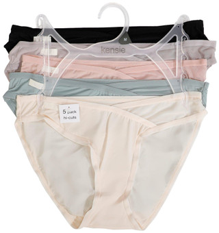 Thumbnail 1: Kensie Kensie Womens 5 Pk Microfiber Mesh Hi Cut Panties 