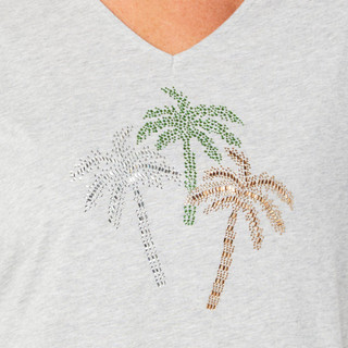 Thumbnail 3: Coral Bay Coral Bay Womens Short Sleeve V-Neck Animal Palms Top 