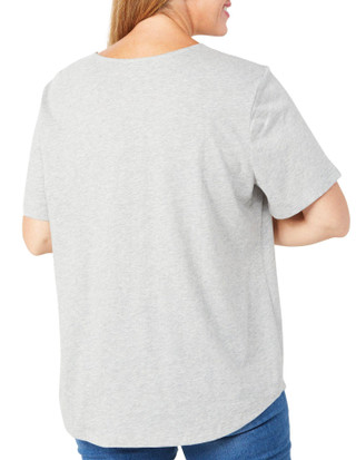 Thumbnail 2: Coral Bay Coral Bay Womens Short Sleeve V-Neck Animal Palms Top 