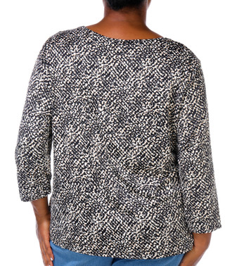 Thumbnail 3: Notations Notations Plus 3/4 Sleeve Print Top 