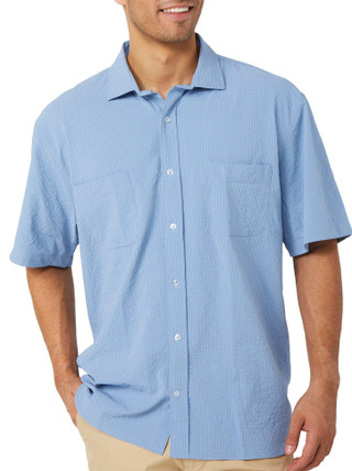 Thumbnail 1: TAILORBYRD Tailorbyrd Men's Print Seersucker Short Sleeve Shirt 