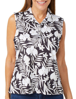 Thumbnail 1: Coral Bay Golf Coral Bay Golf Petite Printed Sleeveless Top 