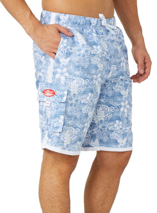 Thumbnail 1: In Gear In Gear Mens Tropical Floral Cargo Swim Shorts 