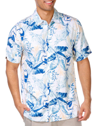 Thumbnail 4: Cubavera Cubavera Mens Short Sleeve Button Down Toucan Shirt 