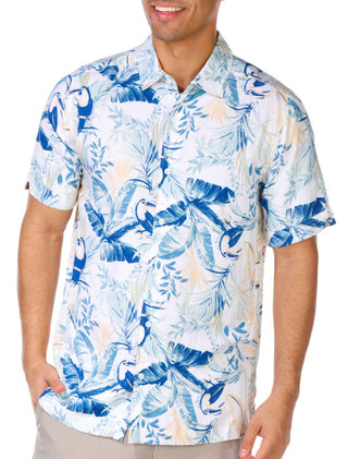 Thumbnail 1: Cubavera Cubavera Mens Short Sleeve Button Down Toucan Shirt 