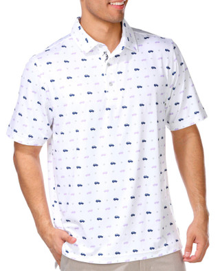 Thumbnail 4: Bobby Jones Bobby Jones Mens Short Sleeve Car Print Polo Shirt 