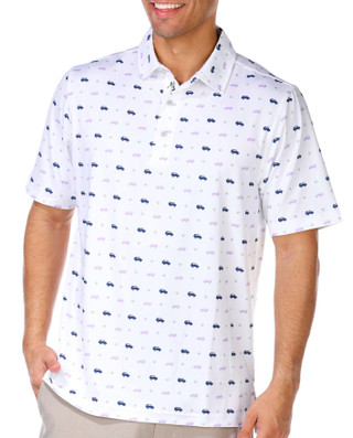 Thumbnail 1: Bobby Jones Bobby Jones Mens Short Sleeve Car Print Polo Shirt 