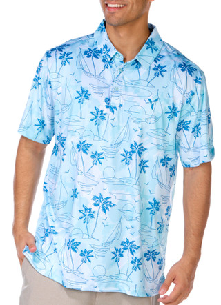 Thumbnail 2: YATTA GOLF Yatta Golf Mens Short Sleeve Sail Away Polo Shirt 