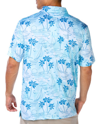 Thumbnail 3: YATTA GOLF Yatta Golf Mens Short Sleeve Sail Away Polo Shirt 