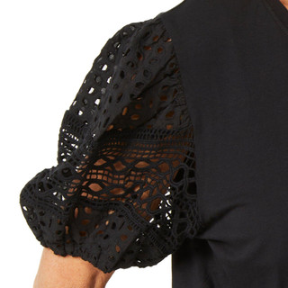 Thumbnail 3: Ellen Tracy Ellen Tracy Womens Eyelet Puff Lace Sleeve Top 