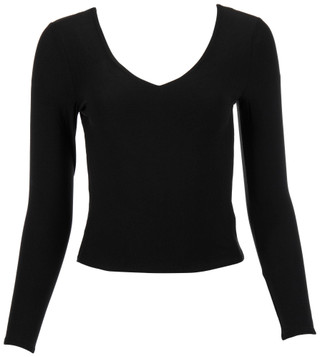 Thumbnail 1: 7TH & HUDSON 7th & Hudson Juniors Long Sleeve Solid V-Neck Top 