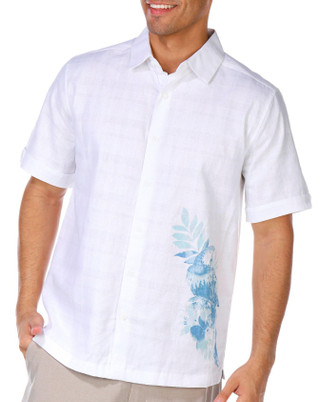 Thumbnail 1: Cubavera Cubavera Mens Short Sleeve Tropical Button Down Shirt 