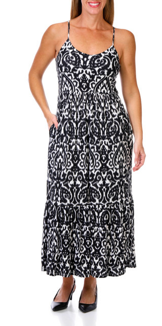 Thumbnail 5: Emily Daniels Emily Daniels Womens Sleeveless Ikat Maxi Dress 