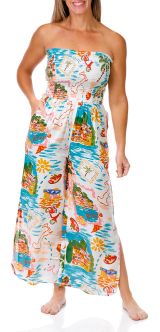 Thumbnail 1: Club Z Club Z Womens Strapless Cover Up Jumpsuit 