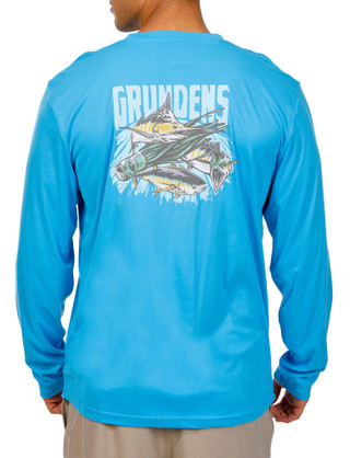 Thumbnail 1: GRUNDENS Grundens Mens Long Sleeve Logo Marlin Shirt 