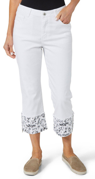 Thumbnail 1: FRILLI Frilli Womens Script Cuff Denim Capris 
