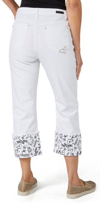 Thumbnail 2: FRILLI Frilli Womens Script Cuff Denim Capris 
