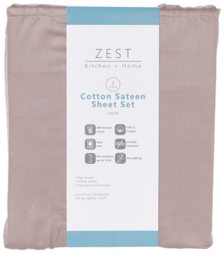 Thumbnail 2: Zest Kitchen + Home ZEST Kitchen + Home Cotton Sateen Sheet Set - Atmosphere 