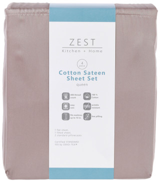 Thumbnail 3: Zest Kitchen + Home ZEST Kitchen + Home Cotton Sateen Sheet Set - Atmosphere 
