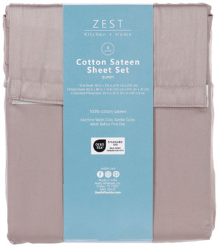 Thumbnail 11: Zest Kitchen + Home ZEST Kitchen + Home Cotton Sateen Sheet Set - Atmosphere 