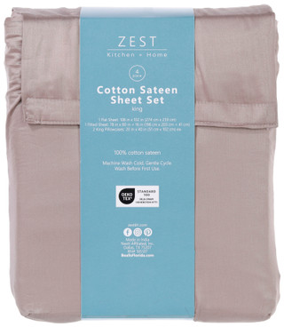 Thumbnail 12: Zest Kitchen + Home ZEST Kitchen + Home Cotton Sateen Sheet Set - Atmosphere 