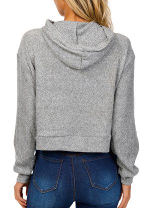 Thumbnail 2: No Comment No Comment Juniors Ribbed Hooded Sweatshirt 
