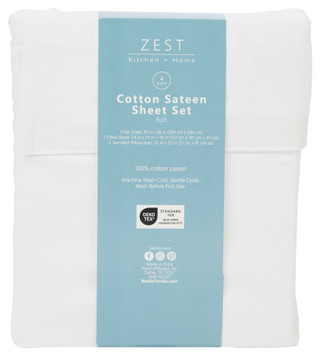 Thumbnail 8: Zest Kitchen + Home ZEST Kitchen + Home Cotton Sateen Sheet Set - Snow White 