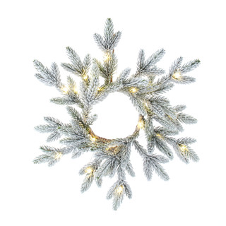 Thumbnail 2: Kurt Adler Kurt Adler 18-Inch LED Flocked Pine Wreath 