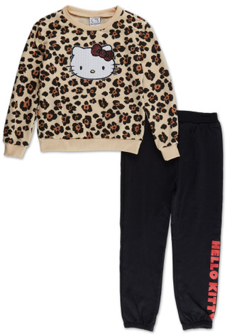 Thumbnail 1: Hello Kitty Girls 2 Pc Sequin Sweater Jogger Set 