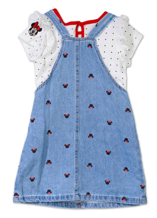 Thumbnail 3: Disney 2 Pc Baby Girls Denim Overall 