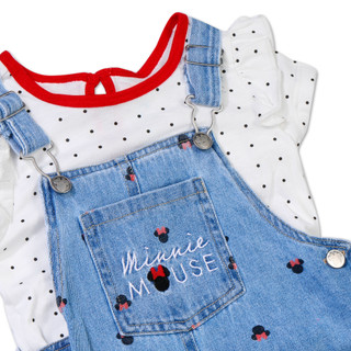 Thumbnail 2: Disney 2 Pc Baby Girls Denim Overall 