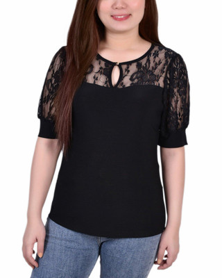 Thumbnail 1: NY COLLECTION NY Collection Womens Short Puff Sleeve Top 