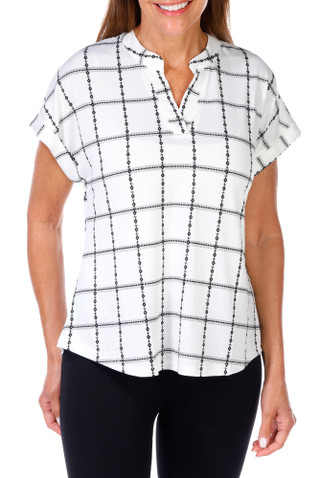 Thumbnail 1: Fifty Street Women's Petite Plaid Print Top 