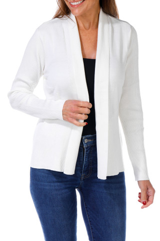 Thumbnail 3: ADRIENNE VITTADINI Women's Open Front Ribbed Cardigan 