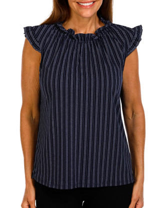 Thumbnail 1: Adrianna Papell Women's Short Ruffle Sleeve Top 