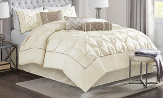 Thumbnail 2: Madison Park Madison Park Laurel Ivory 7-pc. Comforter Set 