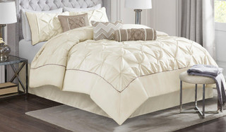 Thumbnail 3: Madison Park Madison Park Laurel Ivory 7-pc. Comforter Set 