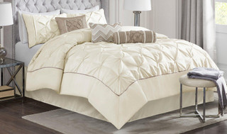 Thumbnail 4: Madison Park Madison Park Laurel Ivory 7-pc. Comforter Set 