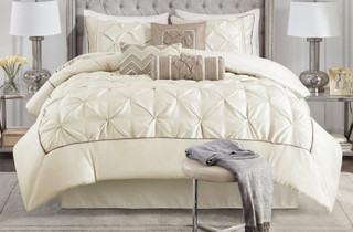 Thumbnail 7: Madison Park Madison Park Laurel Ivory 7-pc. Comforter Set 