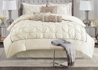 Thumbnail 8: Madison Park Madison Park Laurel Ivory 7-pc. Comforter Set 