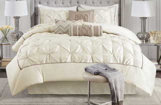 Thumbnail 8: Madison Park Madison Park Laurel Ivory 7-pc. Comforter Set 