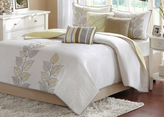 Thumbnail 1: Madison Park Madison Park Caelie Yellow 6-pc. Coverlet Set 