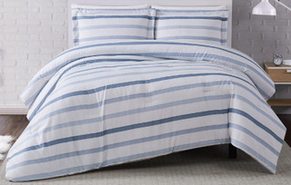 Thumbnail 2: Truly Soft Truly Soft Waffle Stripe Shower Curtain 