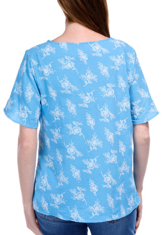 Thumbnail 2: Women's Floral Print Tie Front Top 