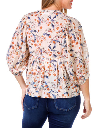 Thumbnail 2: Dear John Women's Floral Print Peasant Top 