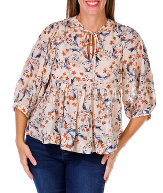 Thumbnail 1: Dear John Women's Floral Print Peasant Top 