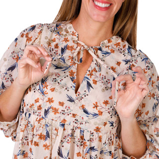 Thumbnail 3: Dear John Women's Floral Print Peasant Top 